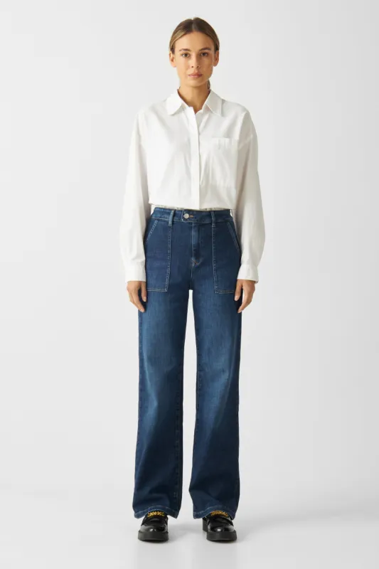 Dew Flared Soft Jeans Worker Raw Denim sold by Ivalo.com