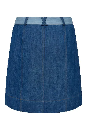 Margot Cotton Patchwork Skirt Blue sold by Ivalo.com product image thumbnail 3