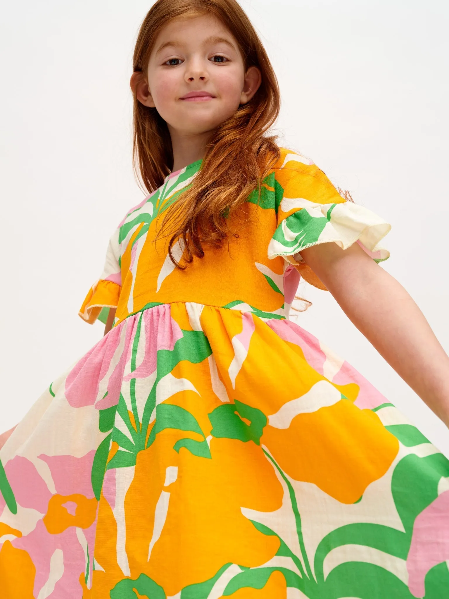 Kids' Lively Muslin Dress Orange sold by Ivalo.com product image thumbnail 3