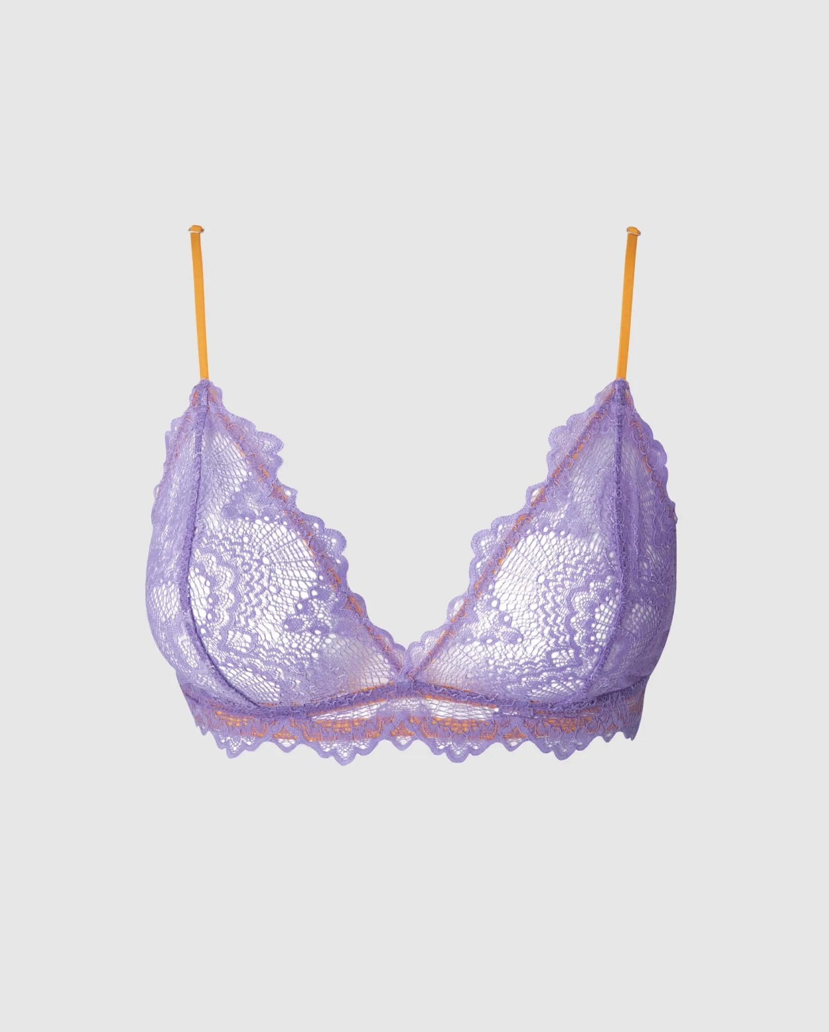 Lace Triangle Bralette Electric Lilac/Apricot sold by Ivalo.com