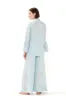 Embroidered Wide Leg Linen Pants Light Blue sold by Ivalo.com