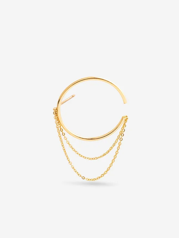 Marceau Single Earring Chain Gold sold by Ivalo.com