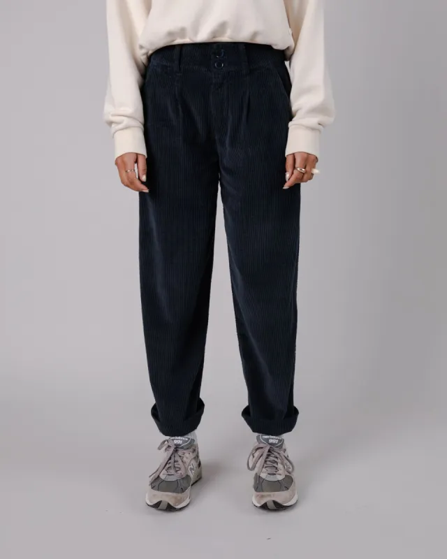 Women's Corduroy Pleated Pants Navy sold by Ivalo.com