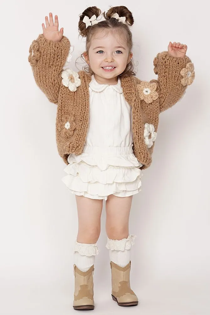 Petit Handmade Flower Sweater Camel sold by Ivalo.com product image thumbnail 3