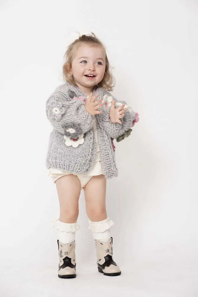 Kids' Petit Handmade Flower Sweater Grey sold by Ivalo.com product image thumbnail 3