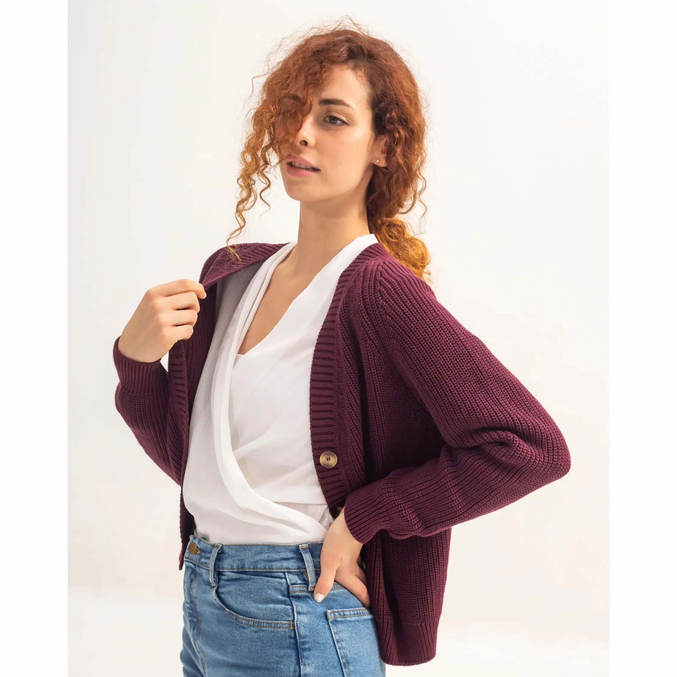 Marta Cardigan Burgundy sold by Ivalo.com product image thumbnail 4