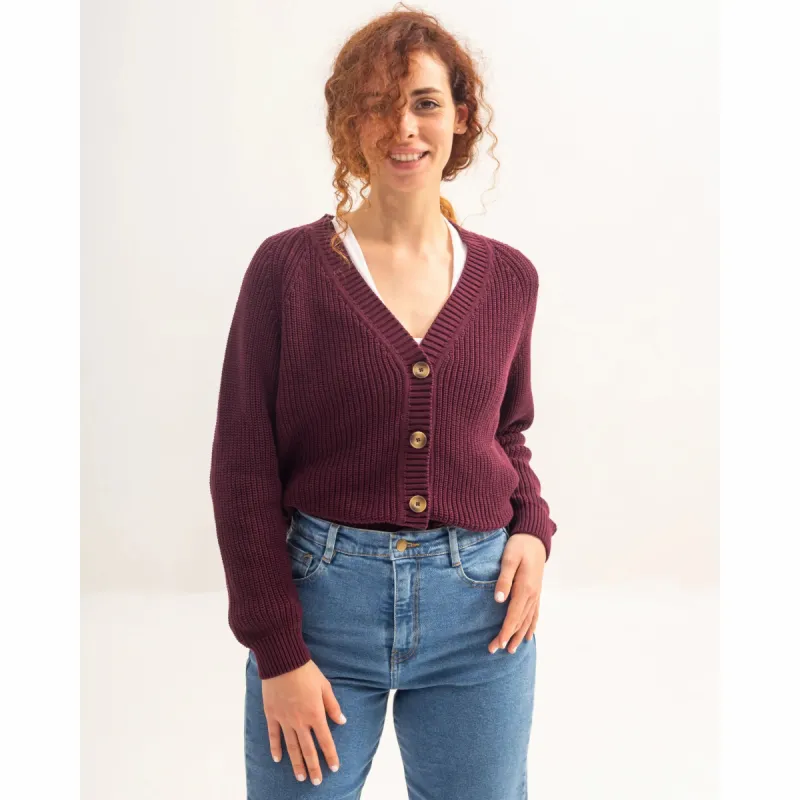 Marta Cardigan Burgundy sold by Ivalo.com