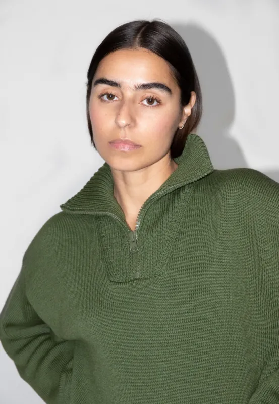 Merino Half Zip Knit Green sold by Ivalo.com