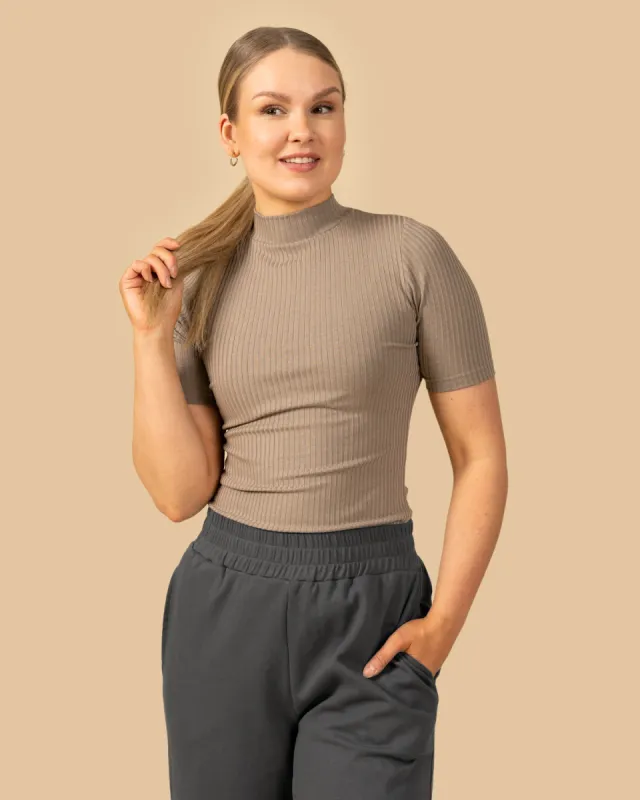 Ribbed T-Shirt Beige sold by Ivalo.com