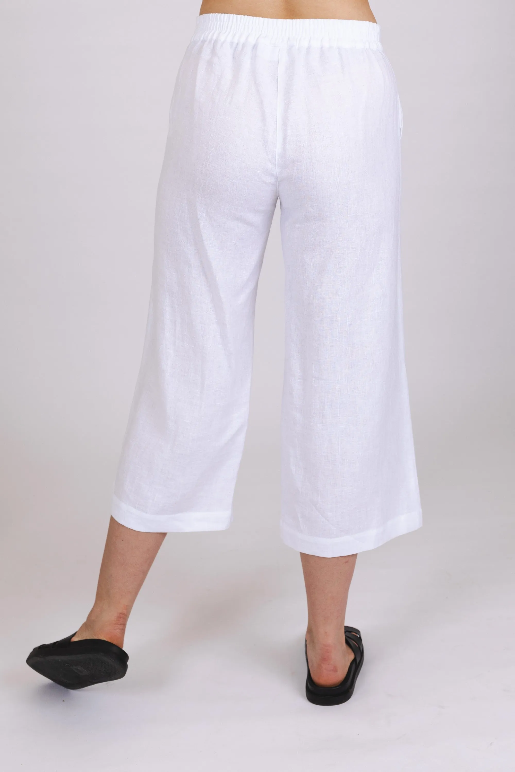 Culottes Linen Trousers Coconut Milk White sold by Ivalo.com product image thumbnail 4