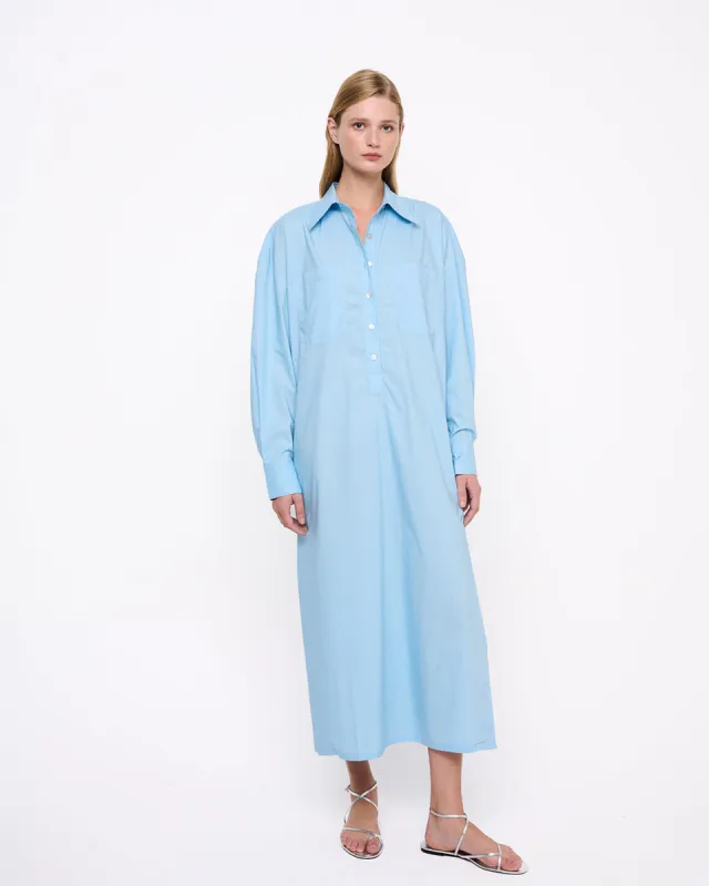 Oversize Midi Shirt Dress Sky Blue sold by Ivalo.com
