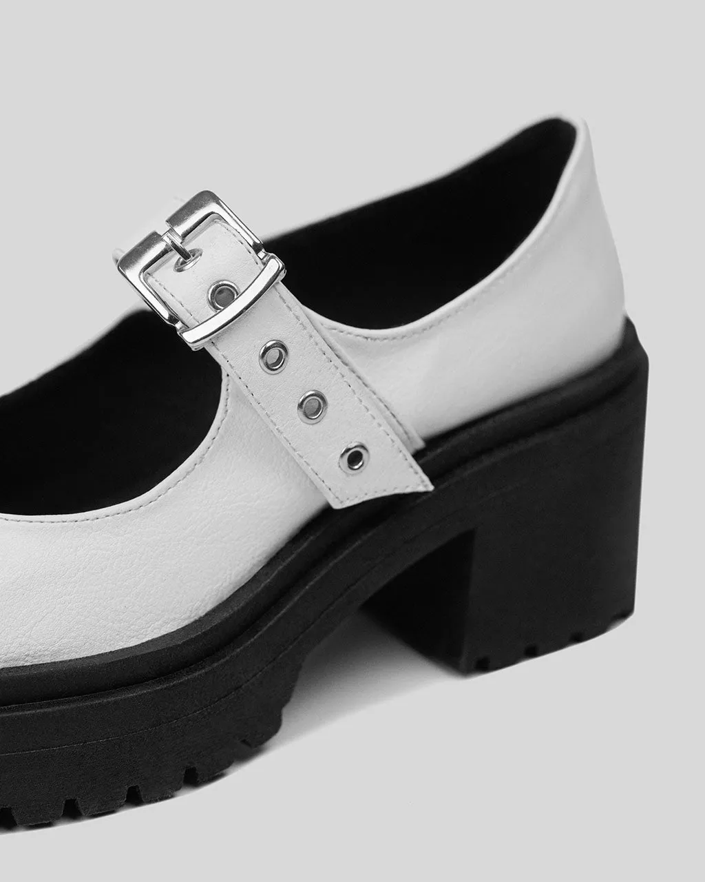 Chunky Heel Vegan Mary Janes White sold by Ivalo.com product image thumbnail 3