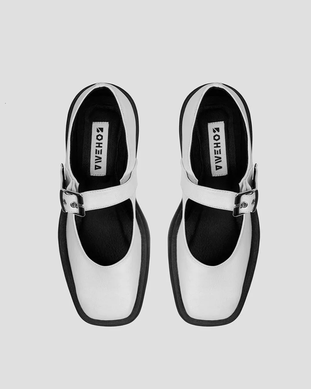 Chunky Heel Vegan Mary Janes White sold by Ivalo.com product image thumbnail 2