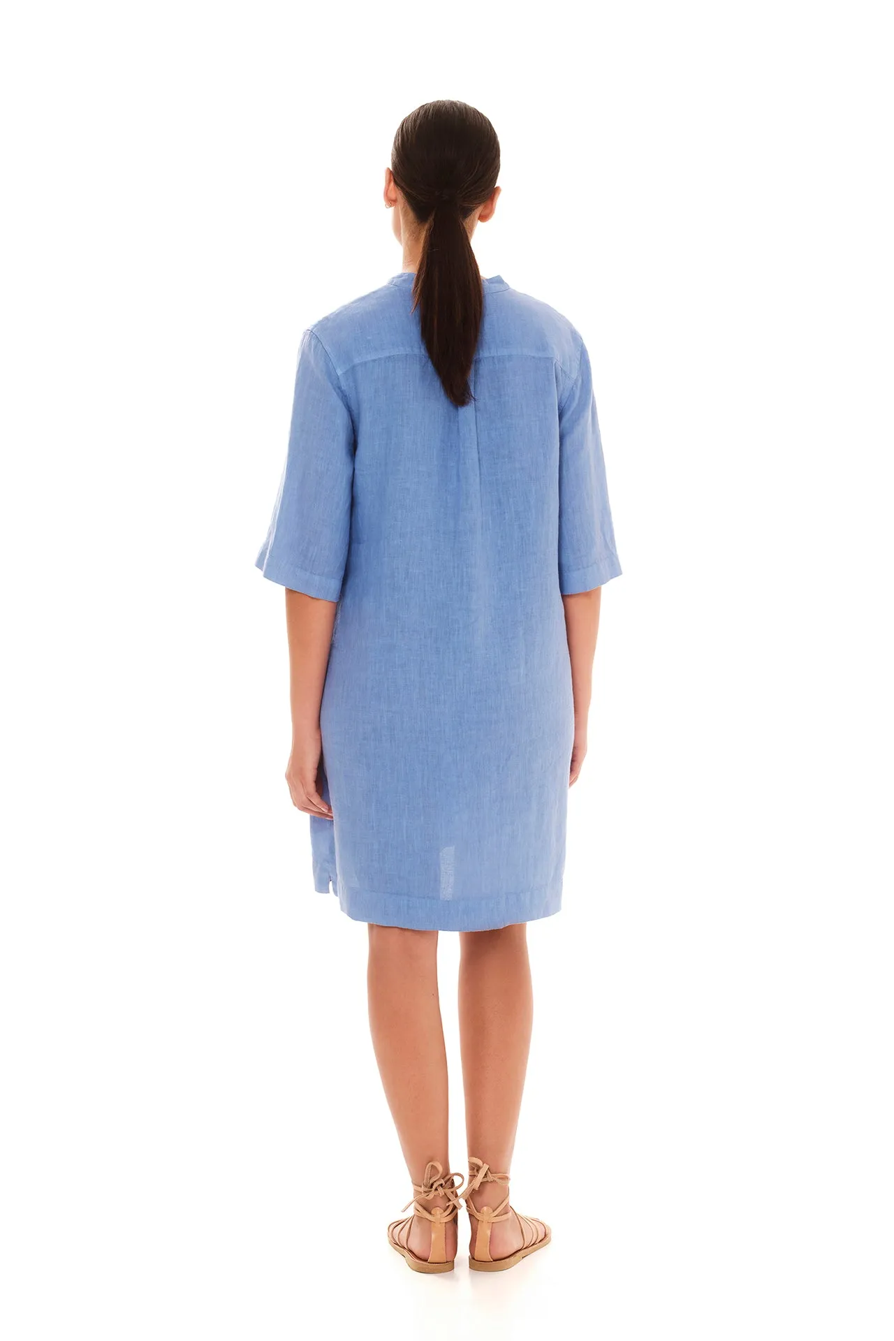 Button Front Linen Dress Blue sold by Ivalo.com product image thumbnail 2