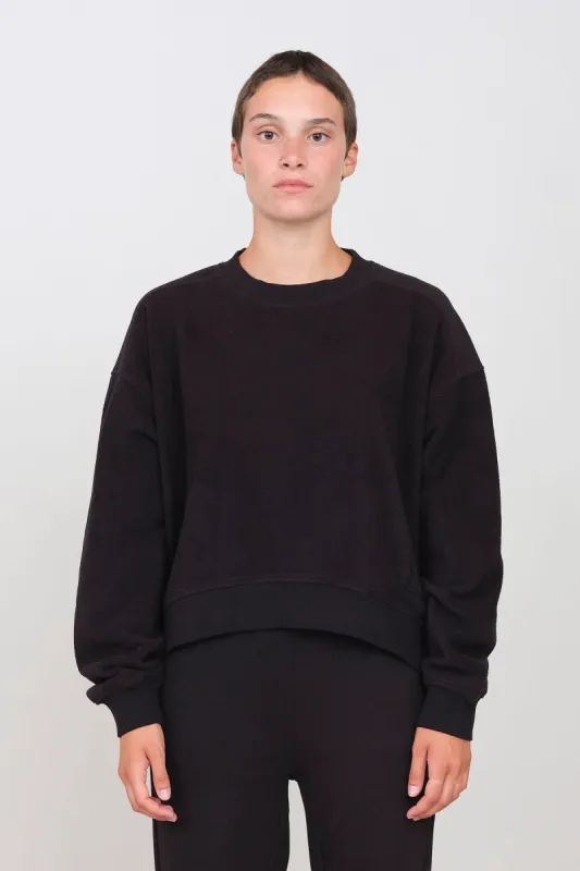 Women's Fleece Crew Neck Black sold by Ivalo.com