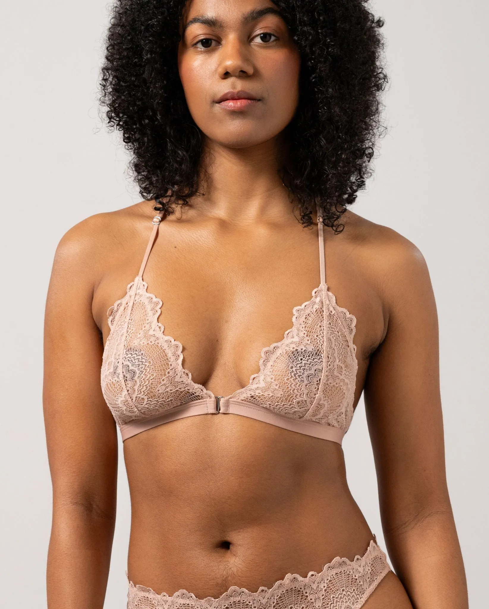 Lace Racerback Triangle Bralette Nude sold by Ivalo.com product image thumbnail 3