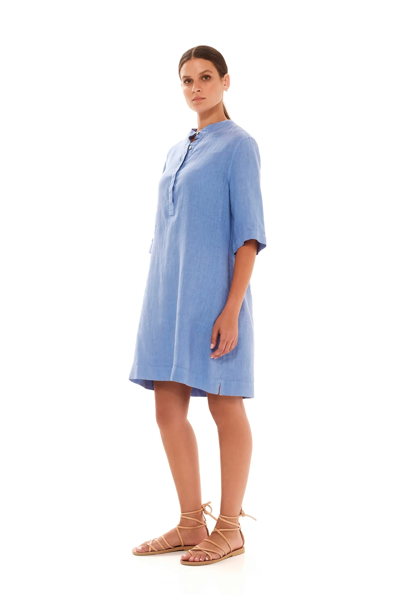 Button Front Linen Dress Blue sold by Ivalo.com product image thumbnail 3