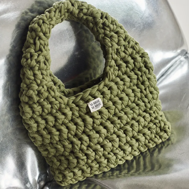 MARIE MARIE Crochet Bump Bag Olive Green sold by Ivalo.com