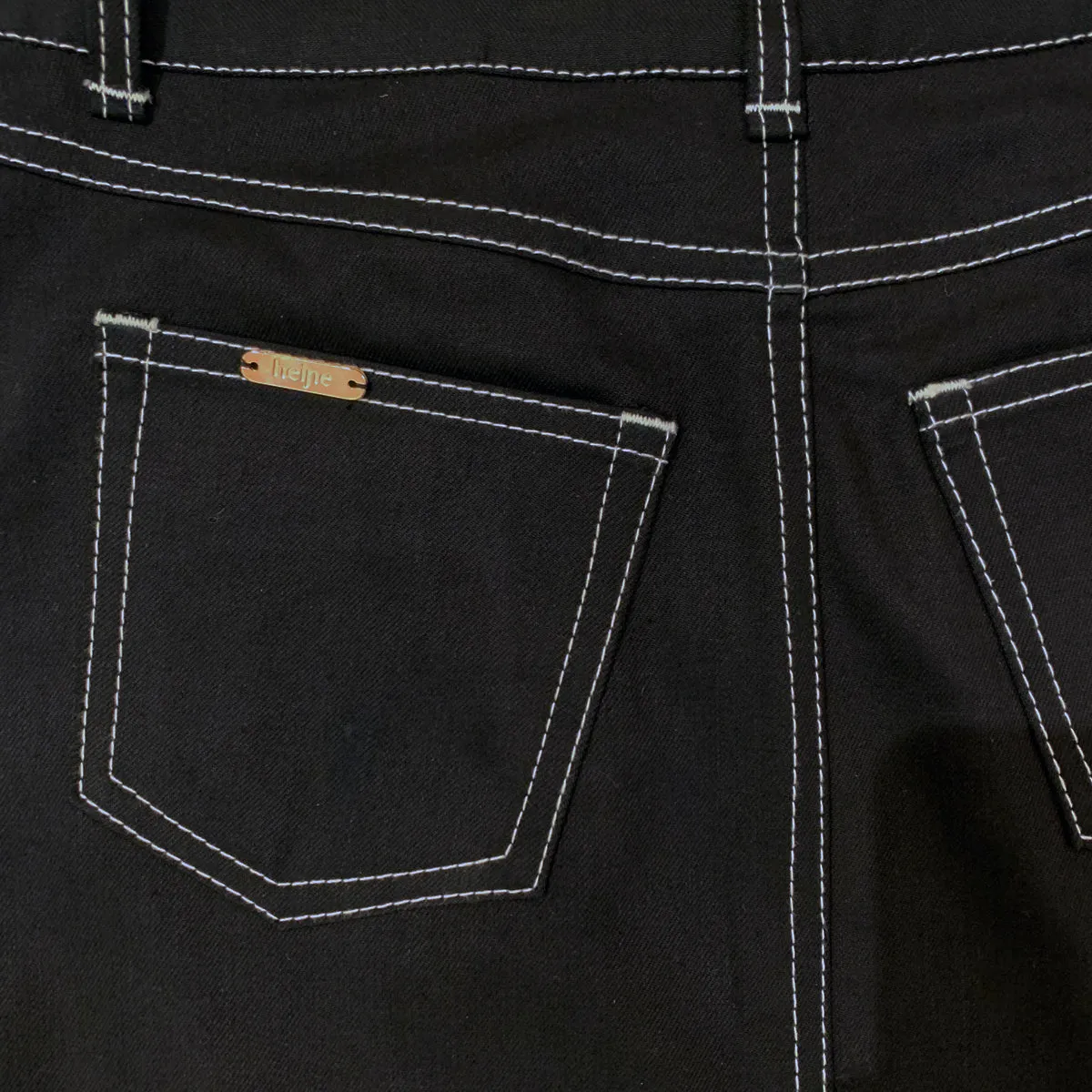 Black Midi Denim Skirt White Stitch sold by Ivalo.com product image thumbnail 2