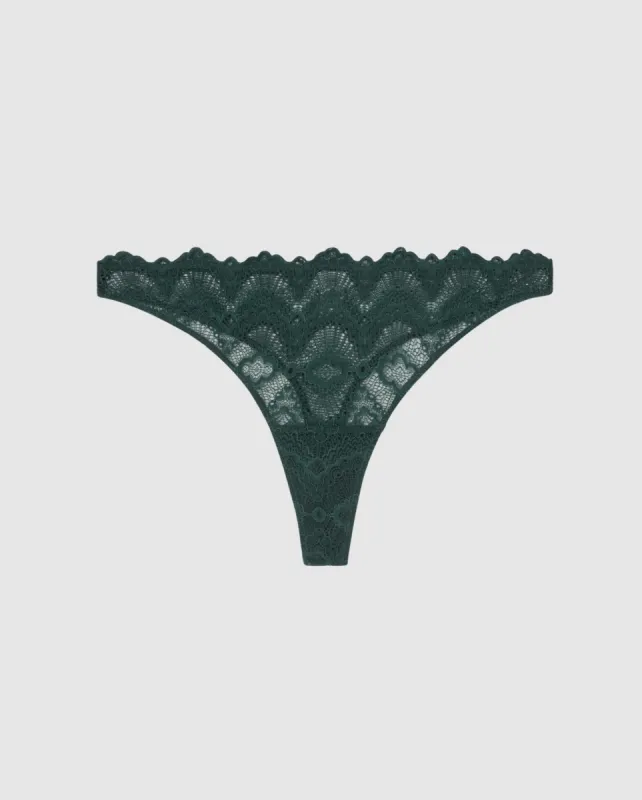 Lace Thong Pine Green sold by Ivalo.com