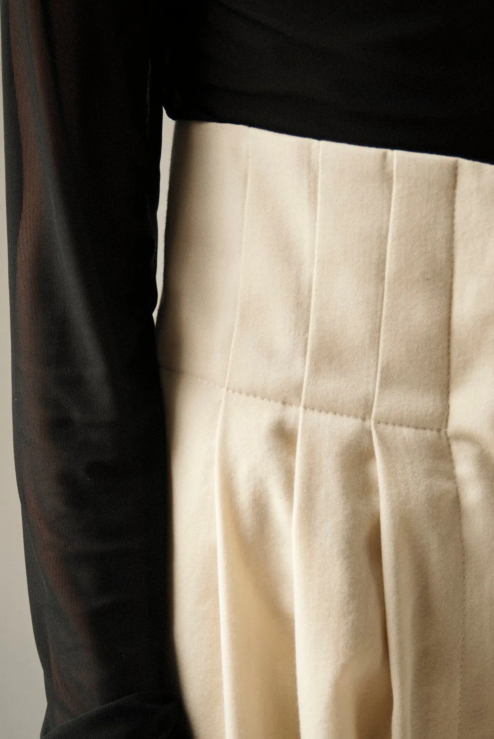Cream Vintage Wool Wide Leg Pants sold by Ivalo.com product image thumbnail 3