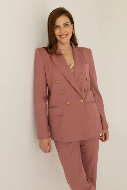 Double-breasted Blazer Dusty Pink sold by Ivalo.com