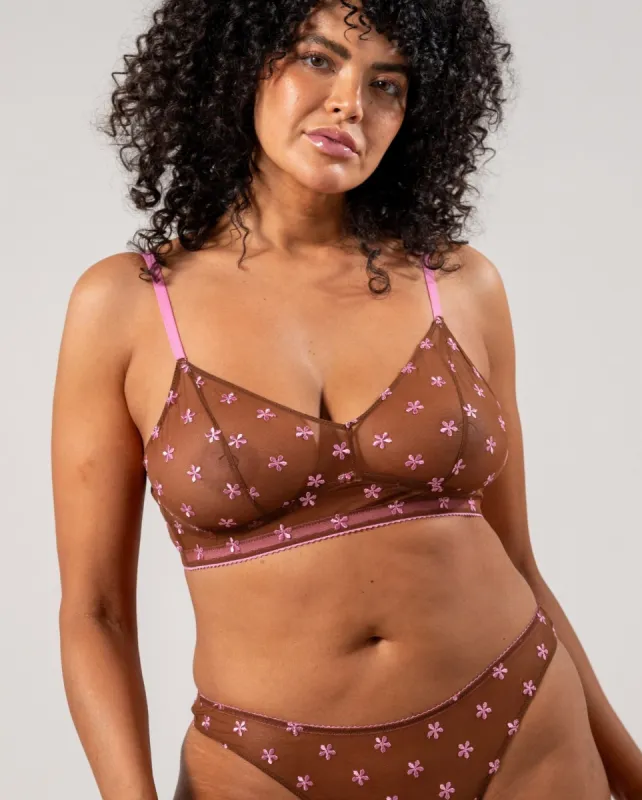 Mesh Balconette Mocha/Candy Pink sold by Ivalo.com