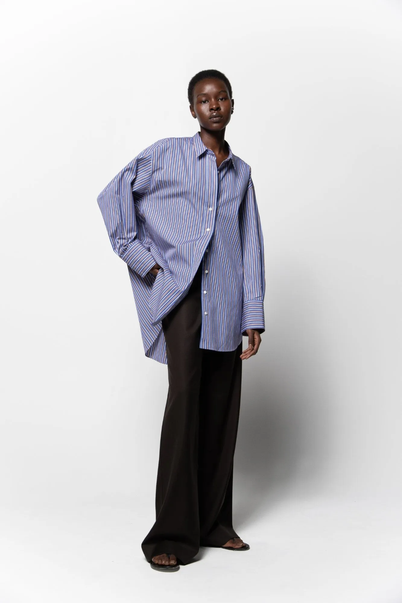 Button-up Shirt Striped Blue/Brown sold by Ivalo.com product image thumbnail 5