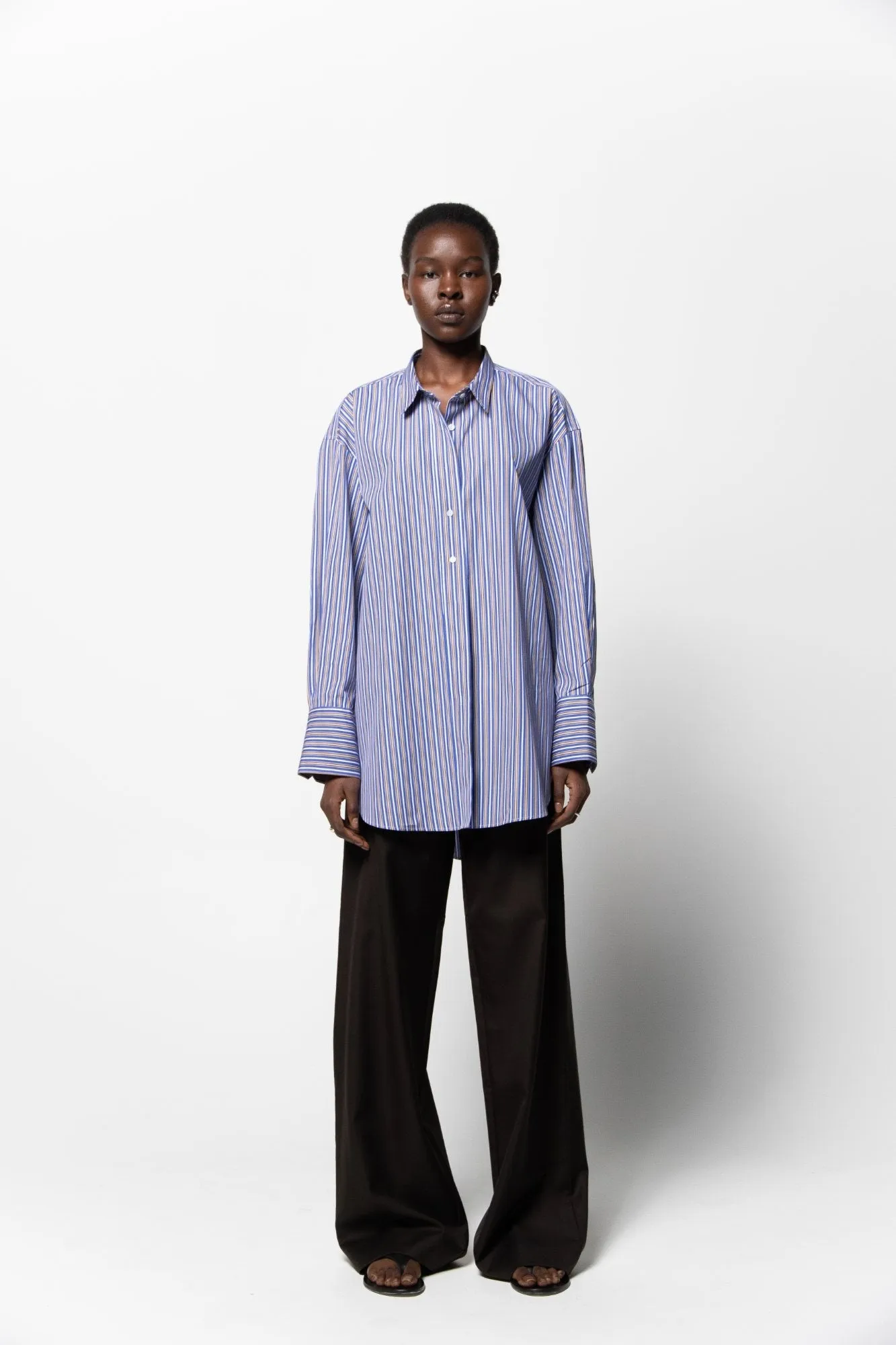 Button-up Shirt Striped Blue/Brown sold by Ivalo.com