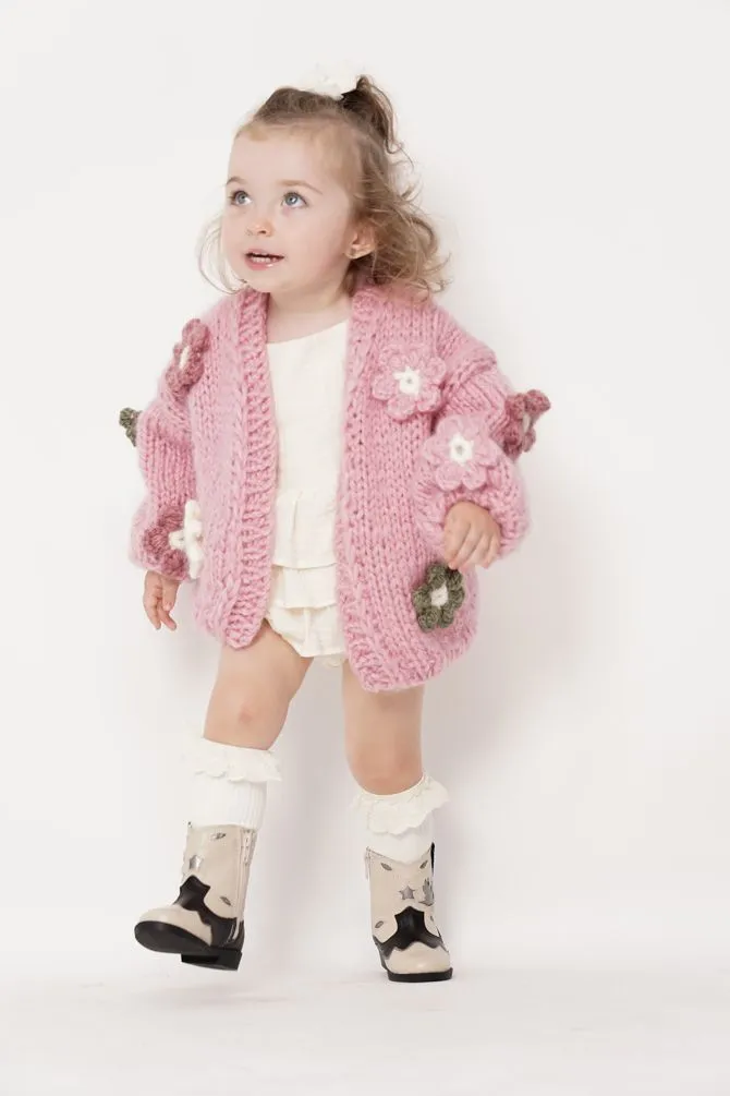 Kids' Petit Handmade Flower Sweater Pink sold by Ivalo.com
