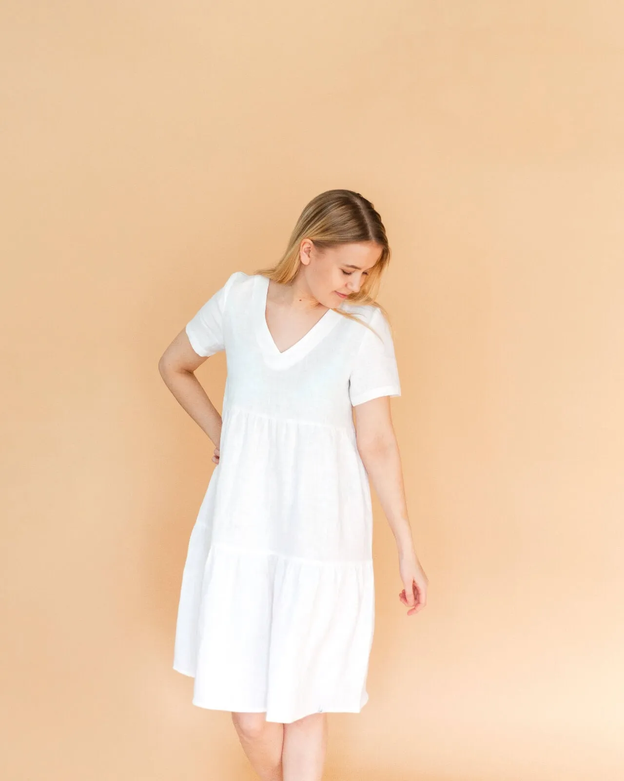 Linen Layer Dress Coconut Milk White sold by Ivalo.com product image thumbnail 4
