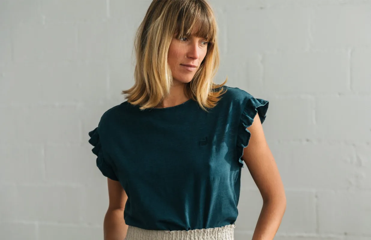 Sabrina Blouse Deep Sea Turquoise sold by Ivalo.com