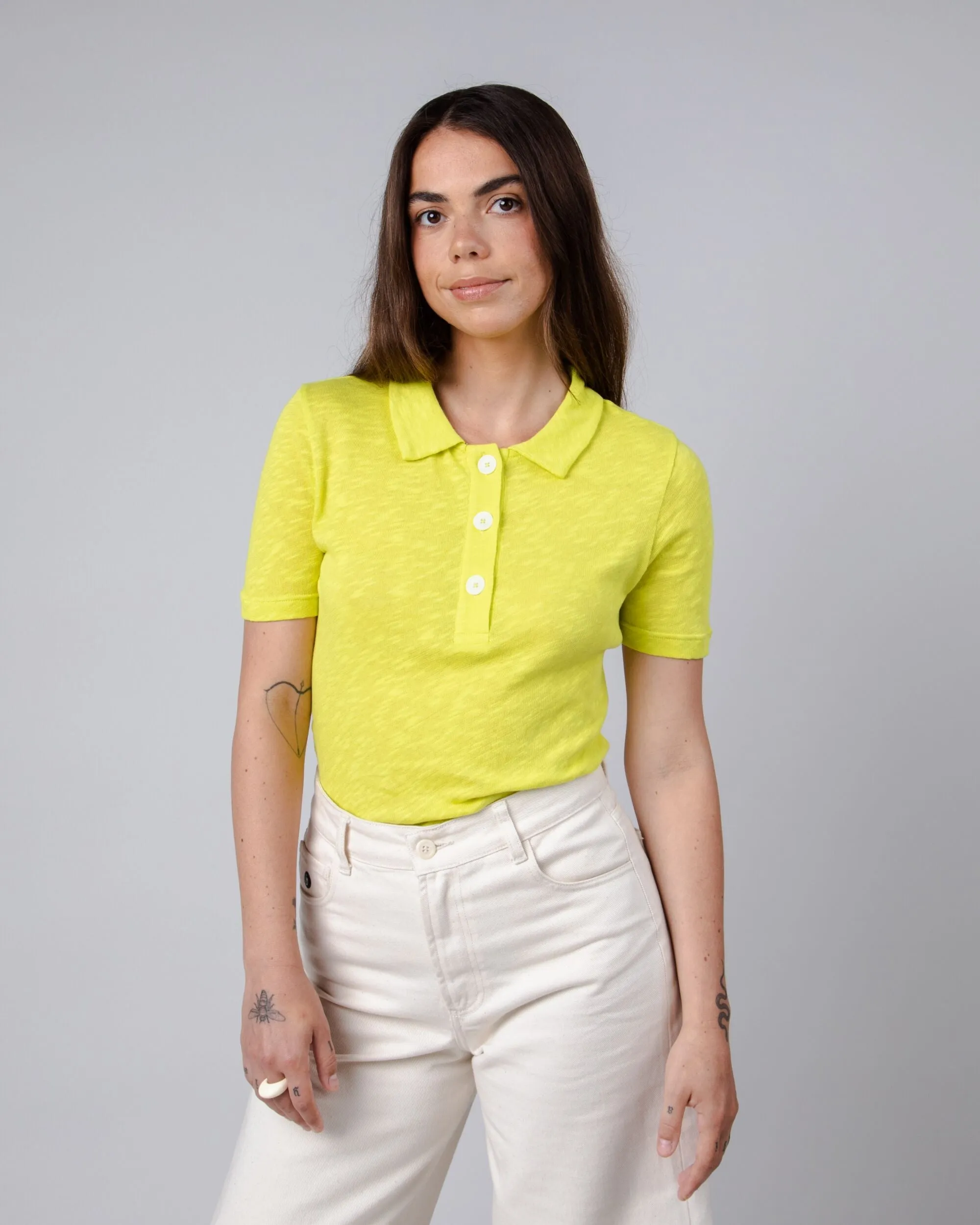 Buttoned Polo T-Shirt Lime Yellow sold by Ivalo.com product image thumbnail 2