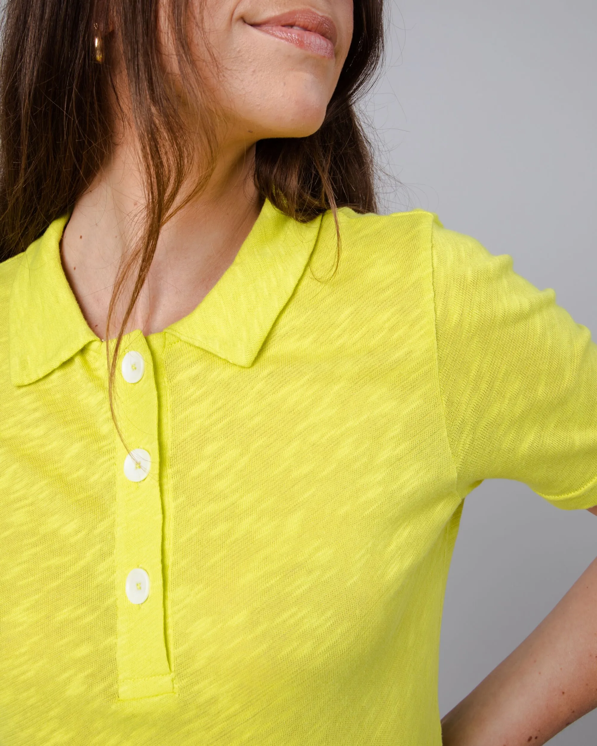 Buttoned Polo T-Shirt Lime Yellow sold by Ivalo.com product image thumbnail 5