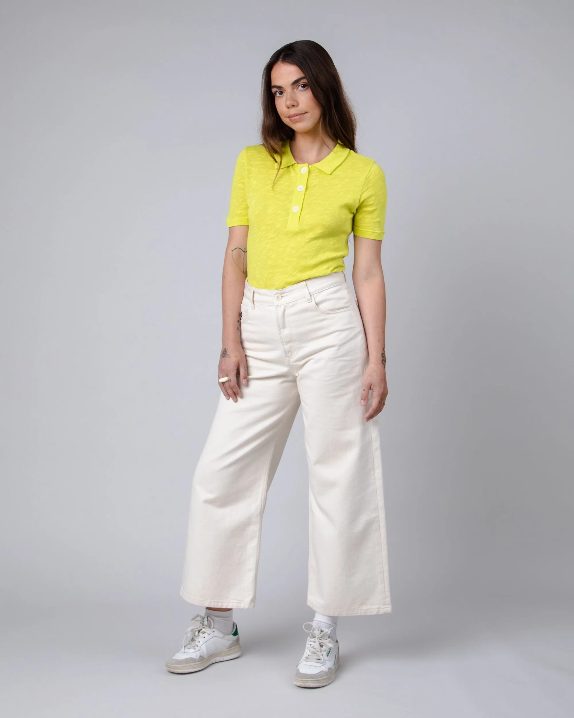 Buttoned Polo T-Shirt Lime Yellow sold by Ivalo.com product image thumbnail 3