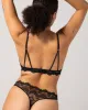 Lace Cut-Out Triangle Bralette Black sold by Ivalo.com