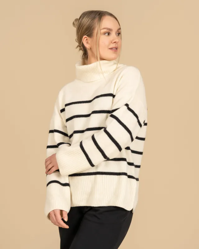 Utu Merino Wool Polo Knit Striped White sold by Ivalo.com
