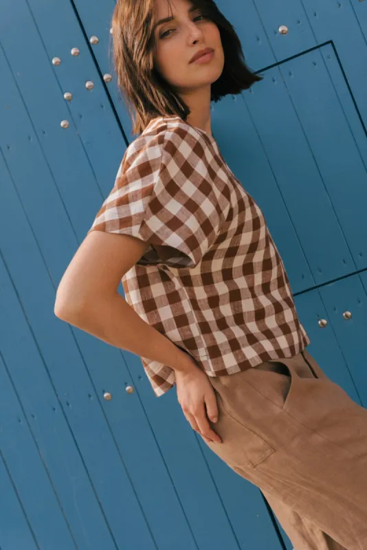 Lily Oversized Linen Top sold by Ivalo.com