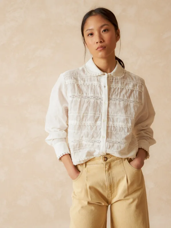 Inserted Lace Shirt White sold by Ivalo.com