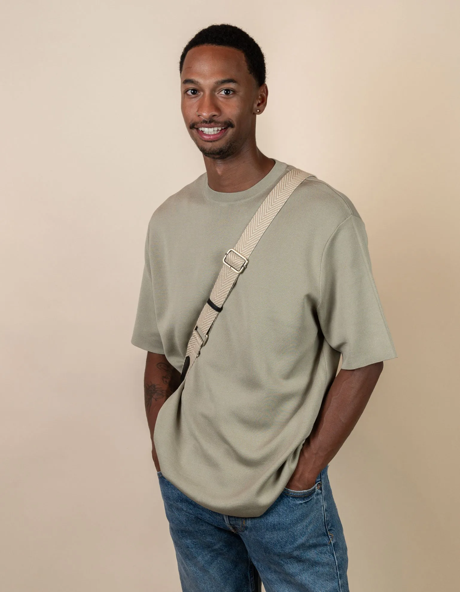 Herringbone Webbing Strap Apple Leather Black sold by Ivalo.com product image thumbnail 3