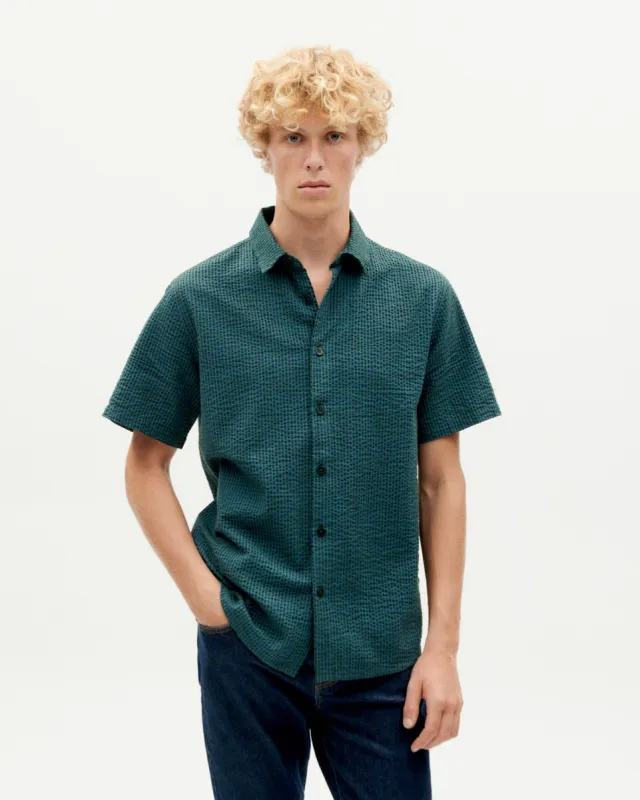 Men's Tom Button-Up Shirt Seersucker Green sold by Ivalo.com