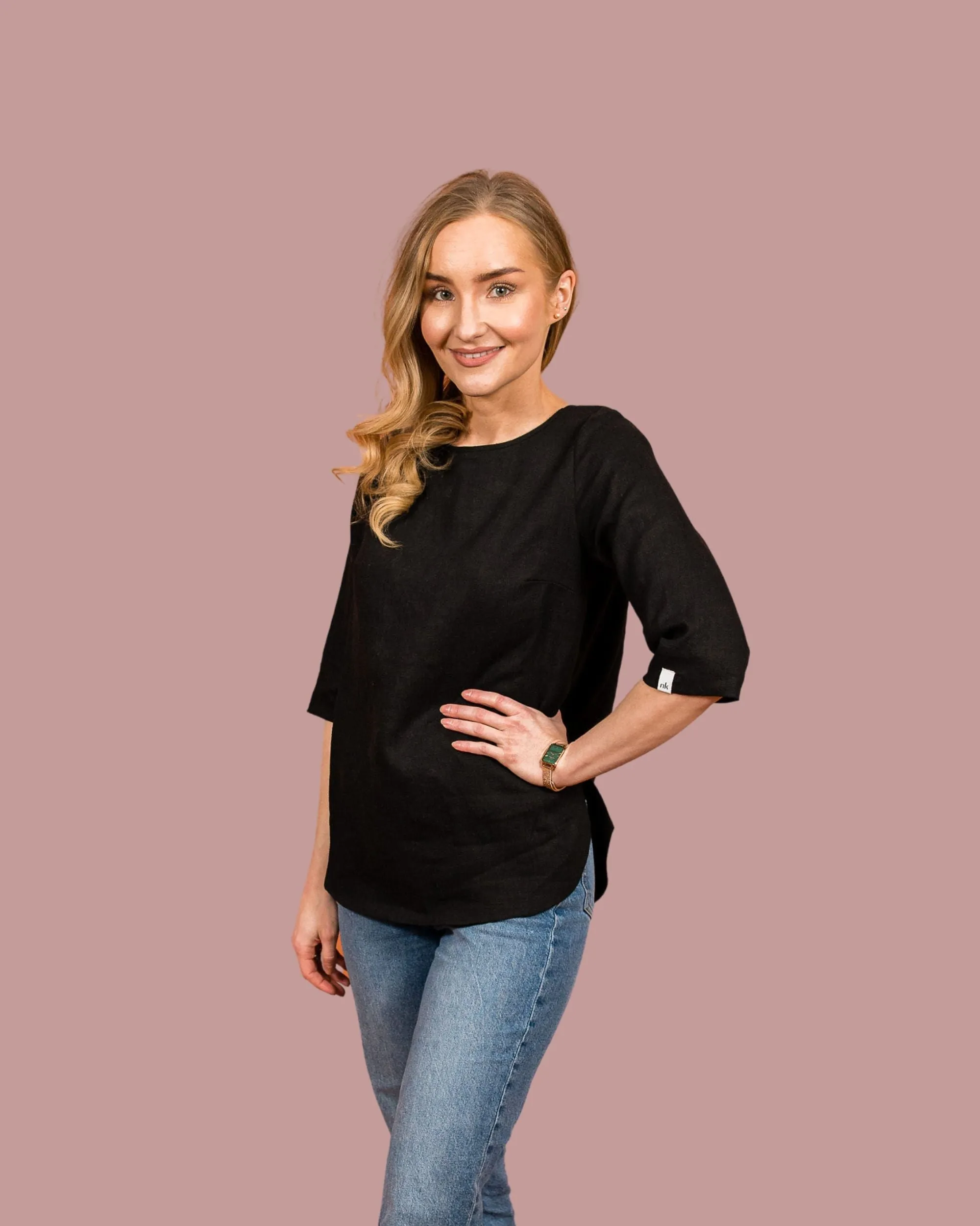 Classic Linen Blouse Black sold by Ivalo.com