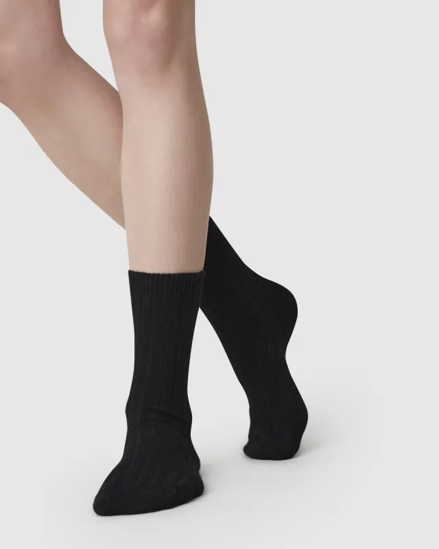 Bodil Chunky Wool Socks Black sold by Ivalo.com
