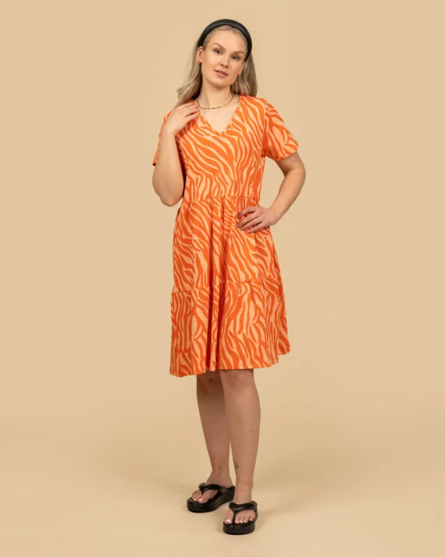 V-neck Dress Orange sold by Ivalo.com
