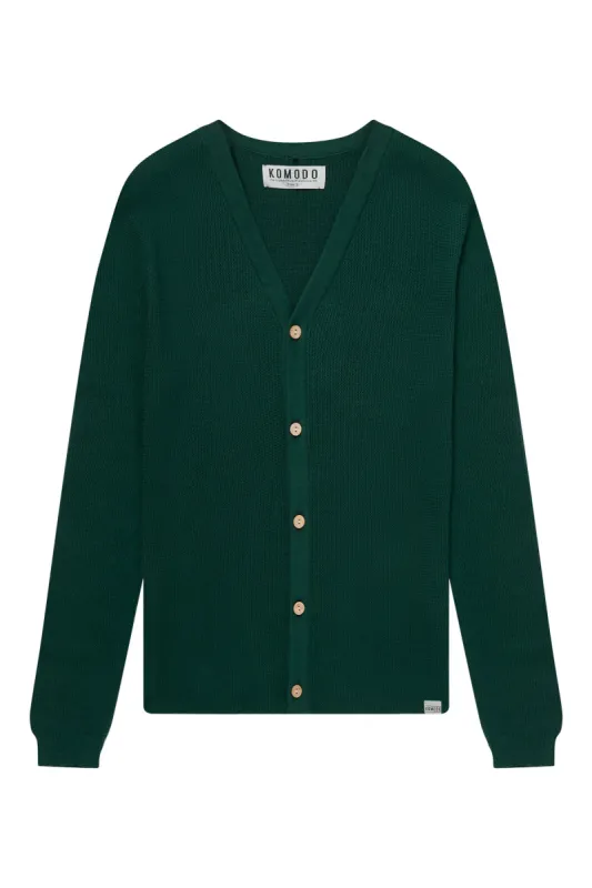 Lucas Cotton Cardigan Dark Green sold by Ivalo.com