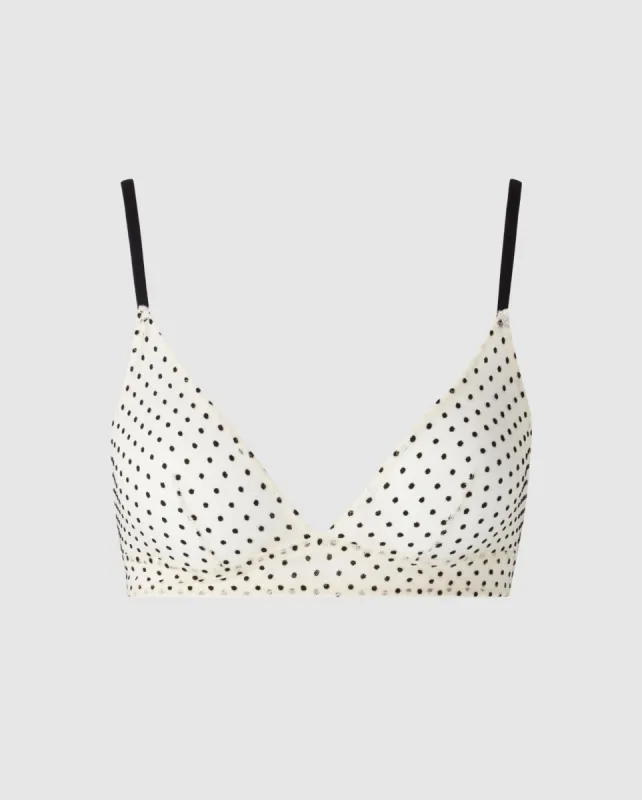 Mesh Triangle Bralette Cream/Black sold by Ivalo.com