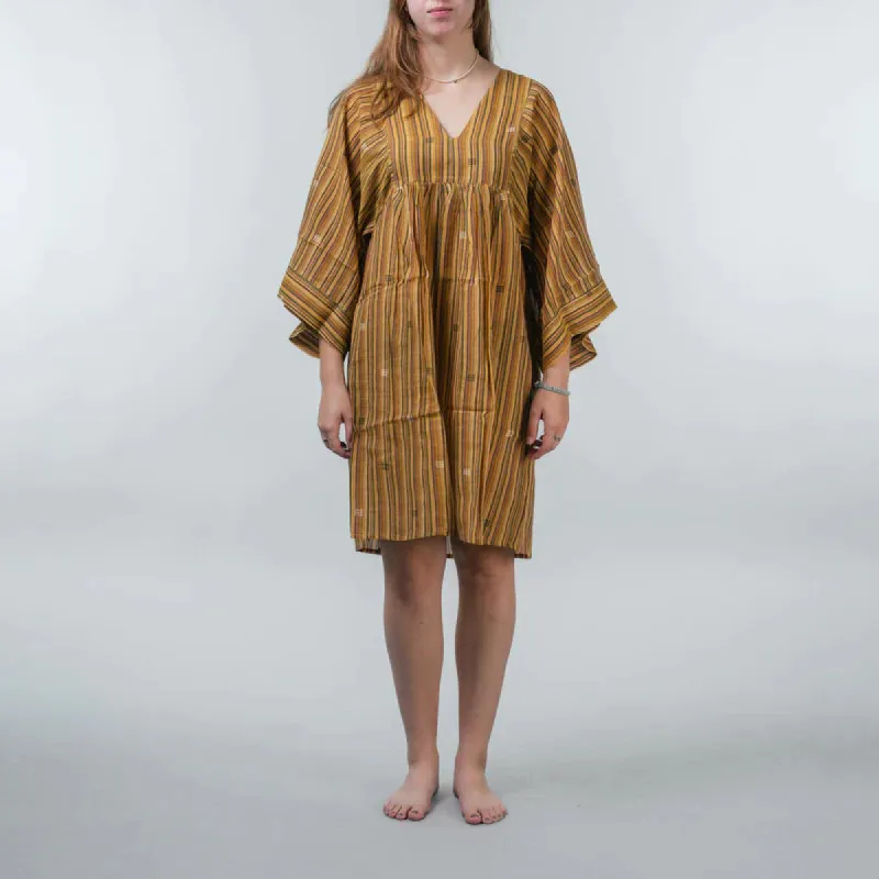 Jamdani Striped Mini Dress Orange/Brown sold by Ivalo.com