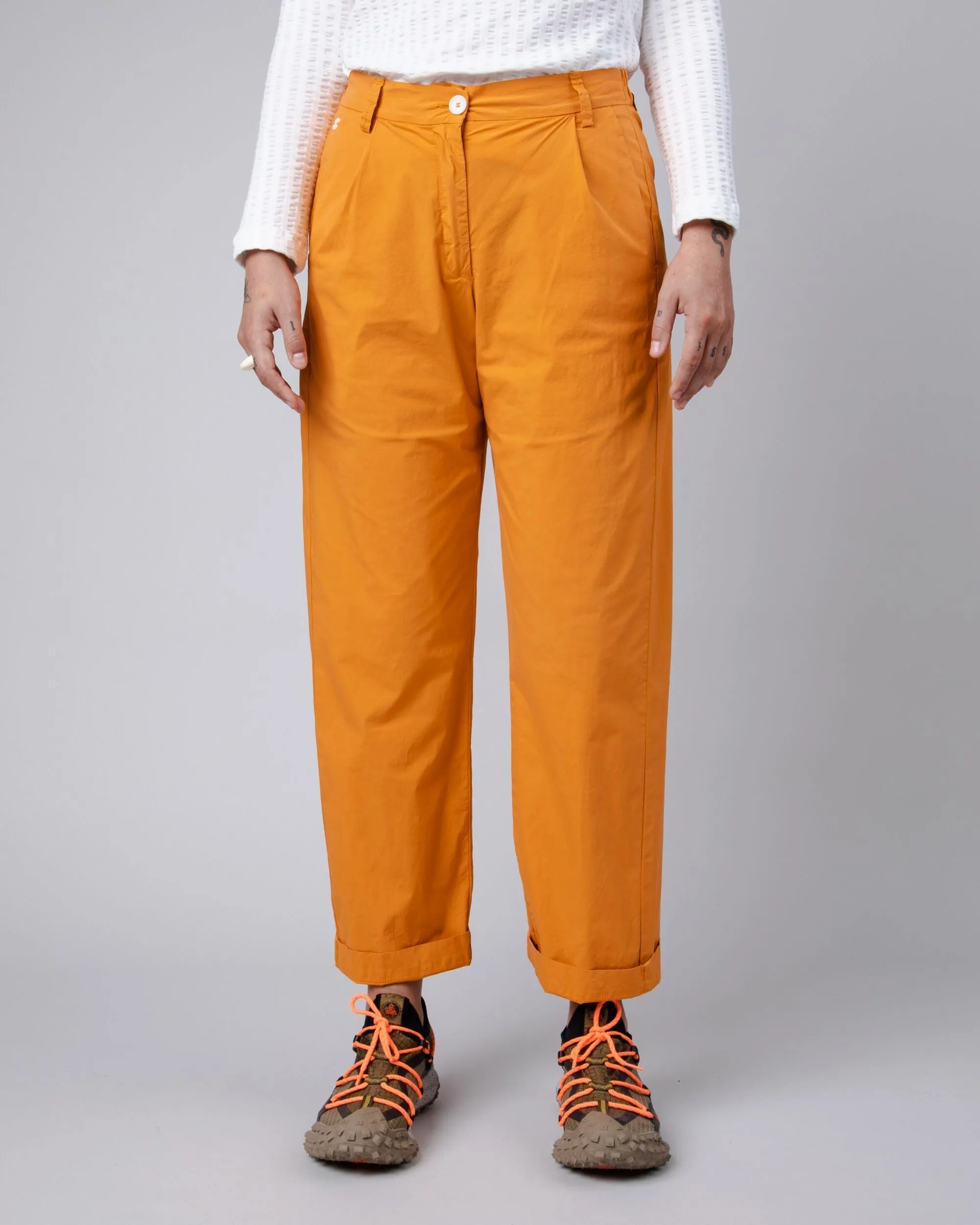 Elastic Pleated Chino Pants Yellow sold by Ivalo.com