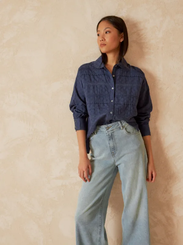 Inserted Lace Shirt Blue sold by Ivalo.com
