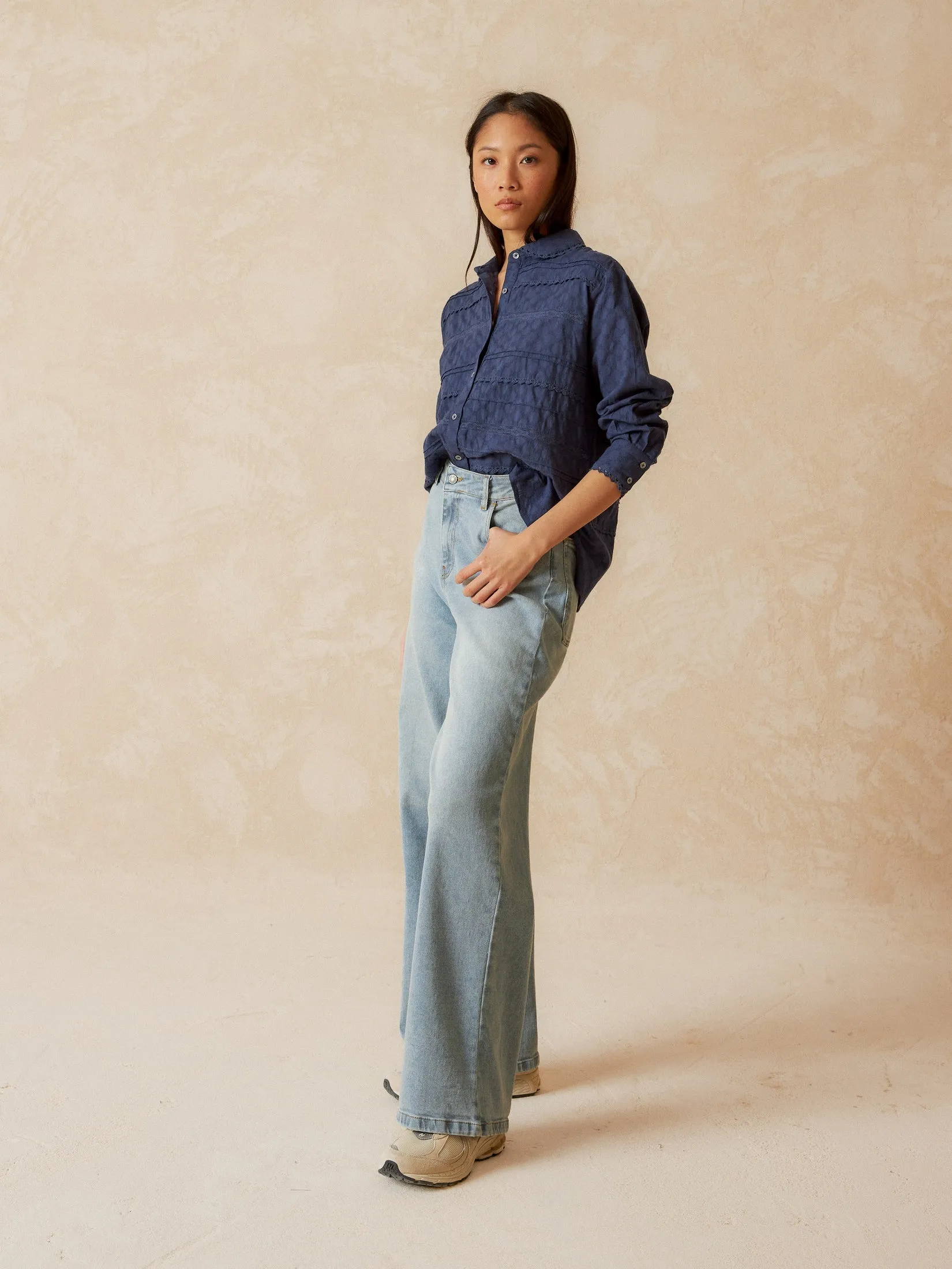 Inserted Lace Shirt Blue sold by Ivalo.com product image thumbnail 2